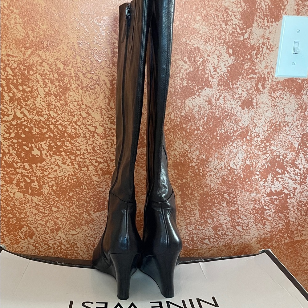 Nine West Black Wedge Heeled Boots - Picture 6 of 8